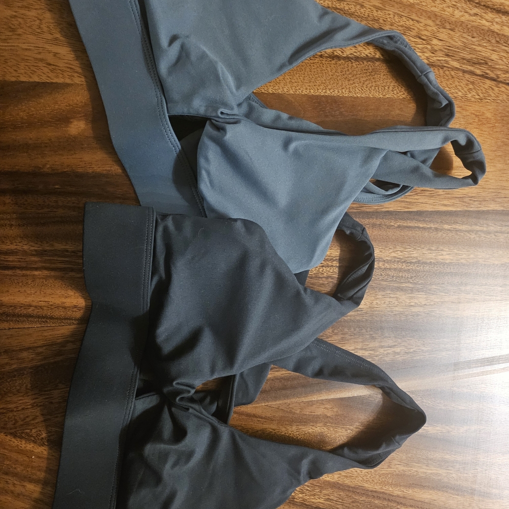 Set of Two Turquoise and Hunter Green Sports Bras